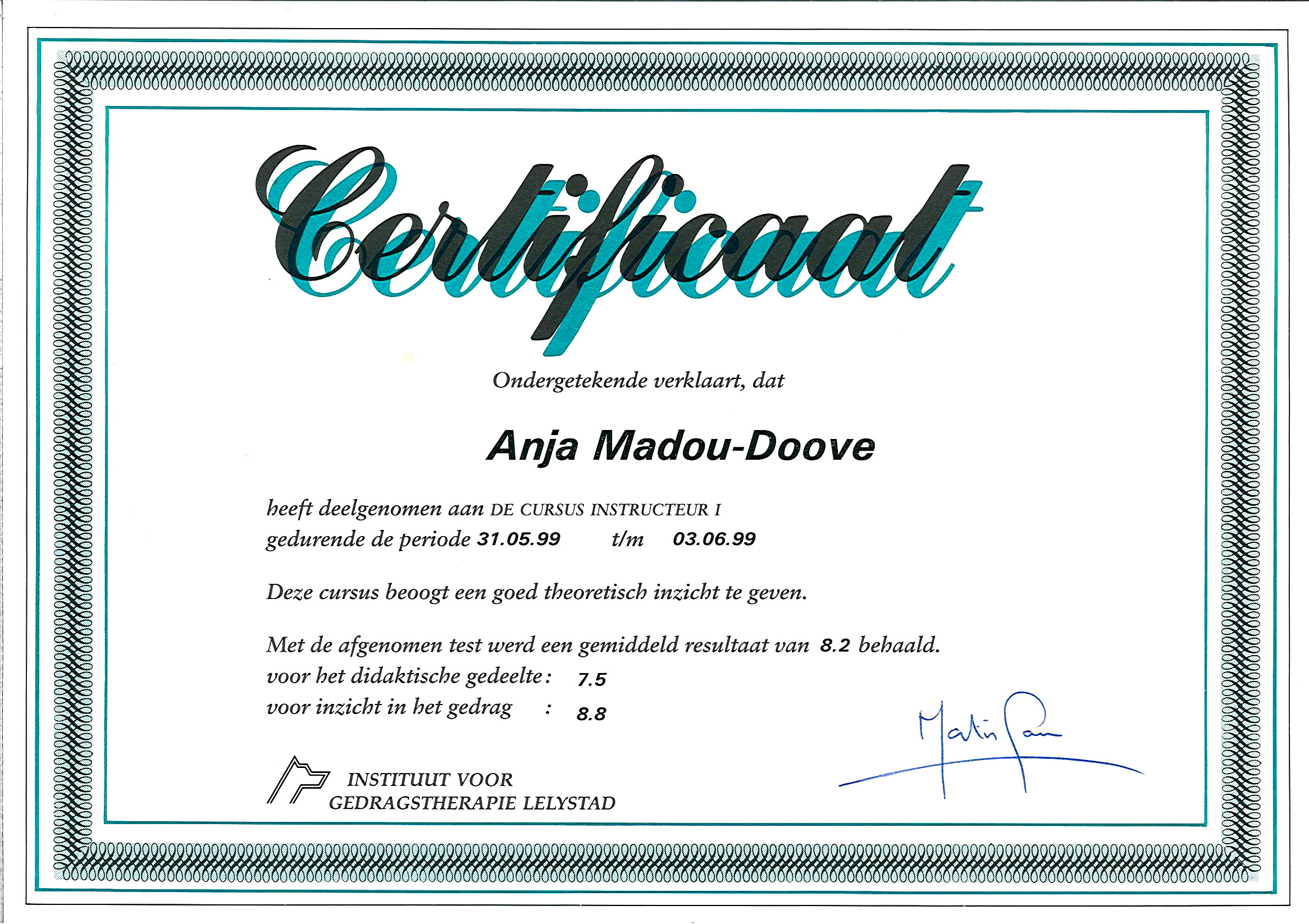 Diploma's en certificaten  Hondsvertrouwen